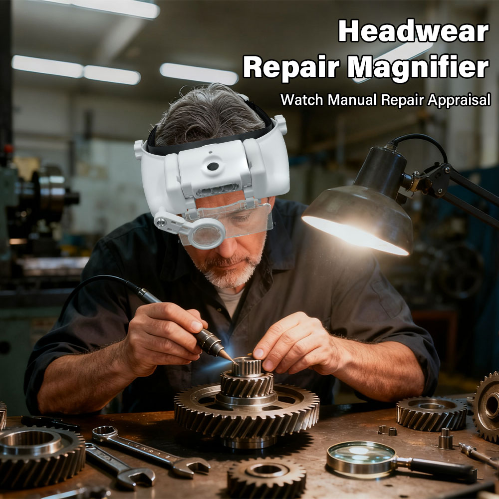 Electronics Repair Glasses - Lupa de Cabeça com Iluminação LED