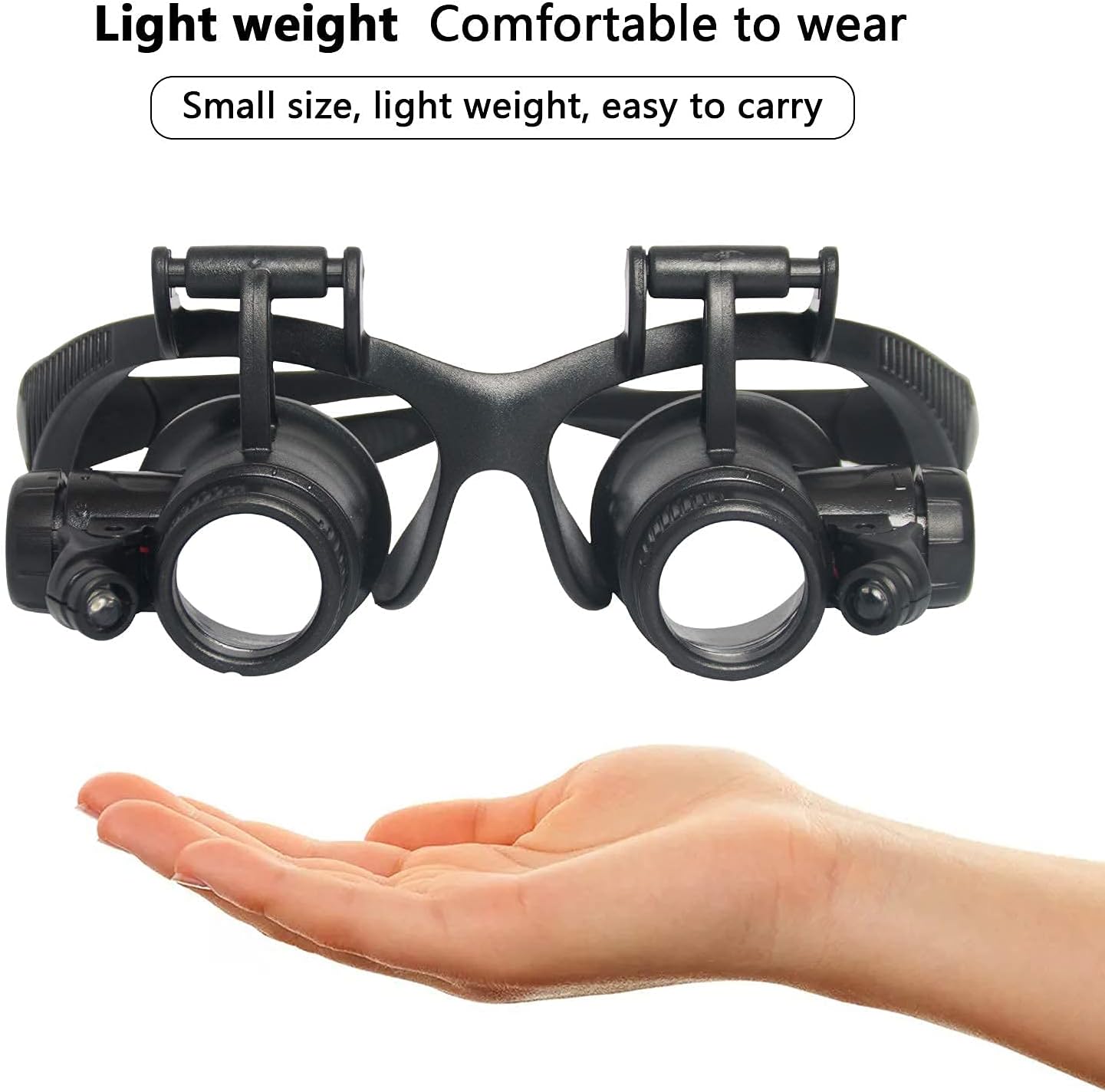 Cabeça montada lupa com luz le - Electronics Repair Glasses avaliação e preço